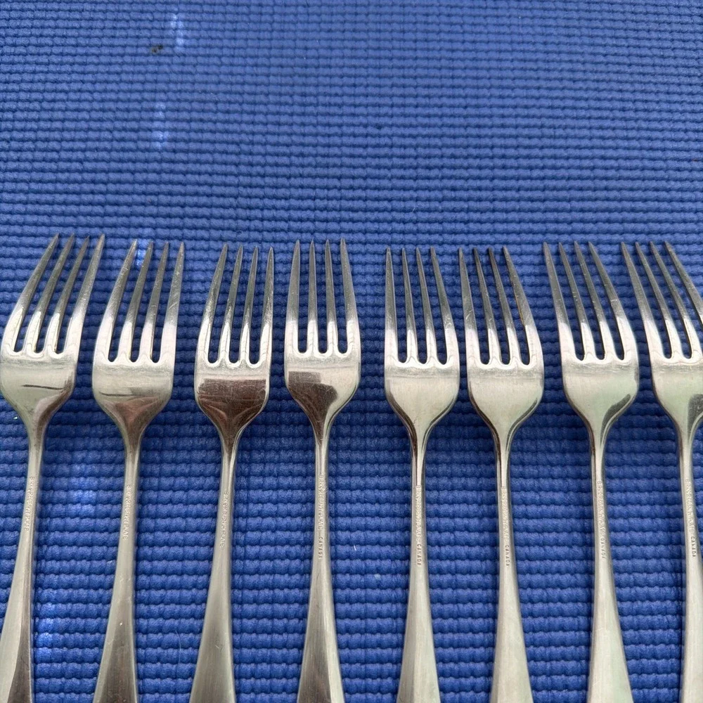 Vintage Birks Regency Plate Queen Mary - silverplate, Set 8 Luncheon Forks 7